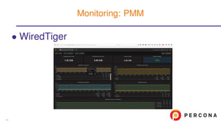 • WiredTiger
Monitoring: PMM
14
 
