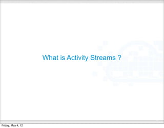 What is Activity Streams ?




                              CONFIDENTIAL
                                                 42

Friday, May 4, 12
 