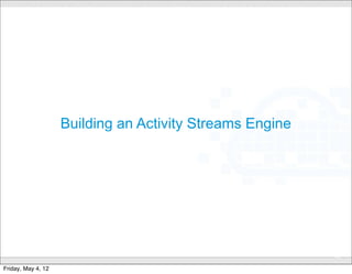 Building an Activity Streams Engine




                                   CONFIDENTIAL
                                                          48

Friday, May 4, 12
 
