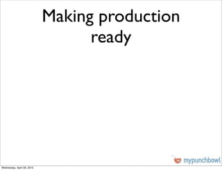 Making production
                                  ready




Wednesday, April 28, 2010
 
