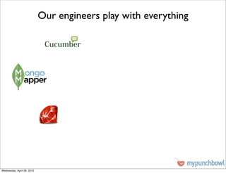 Our engineers play with everything




Wednesday, April 28, 2010
 