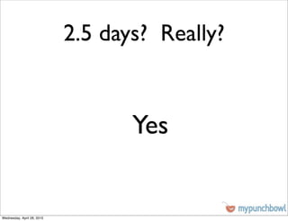 2.5 days? Really?


                                   Yes


Wednesday, April 28, 2010
 