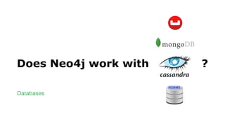 Does Neo4j work with ______ ?
Databases
 