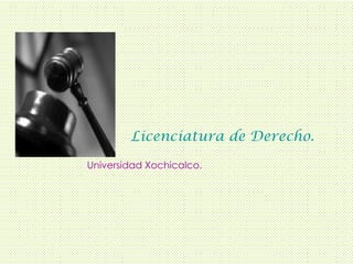 Licenciatura de Derecho. Universidad Xochicalco. 