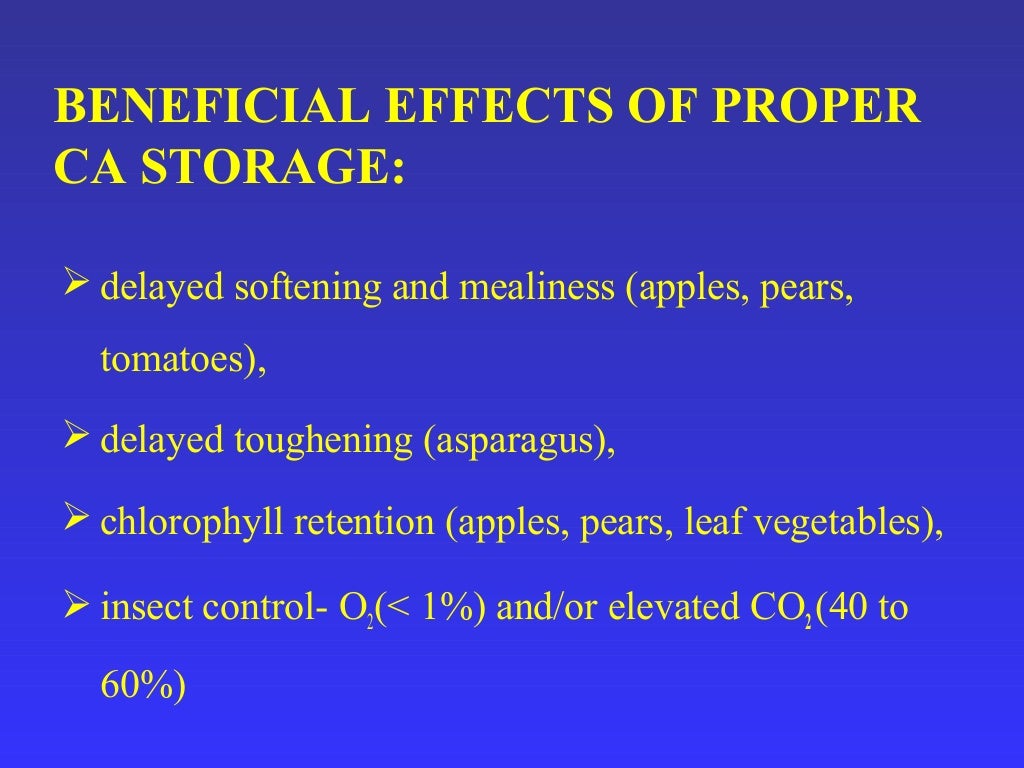Controlled atmosphere and modified atmosphere storage