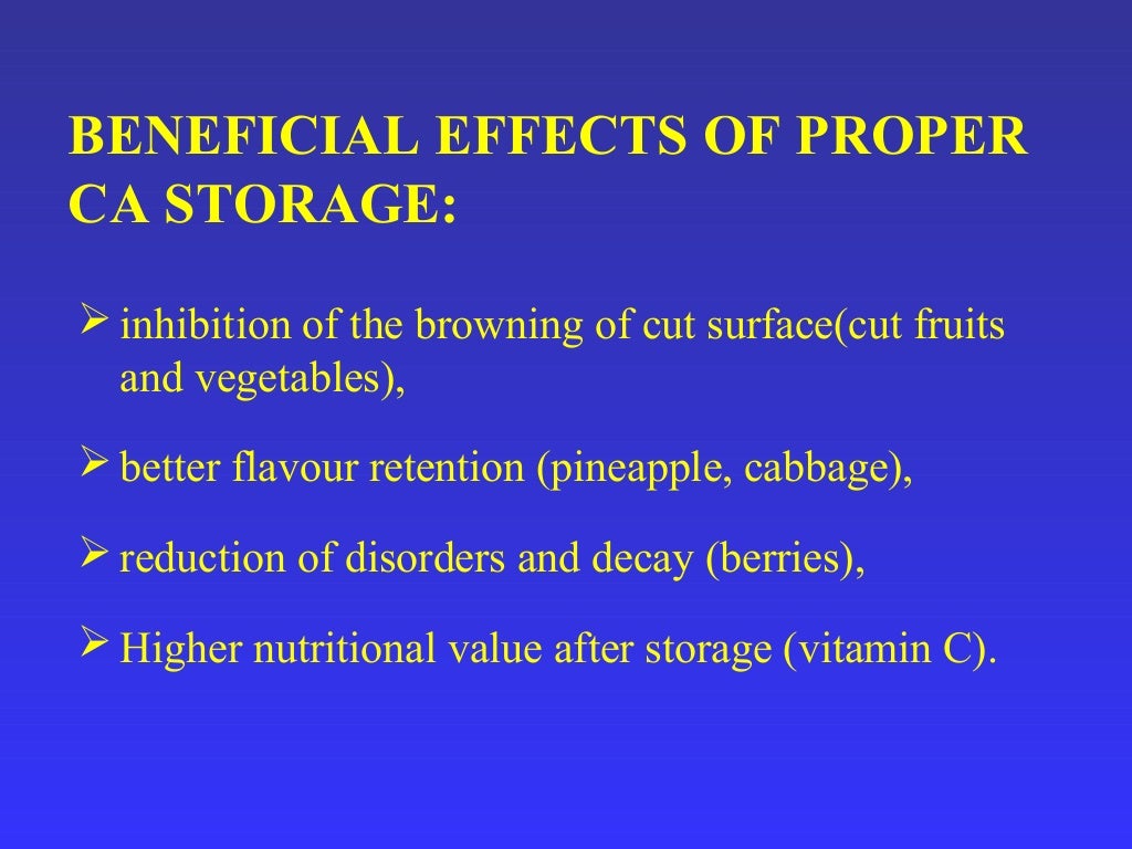 Controlled atmosphere and modified atmosphere storage