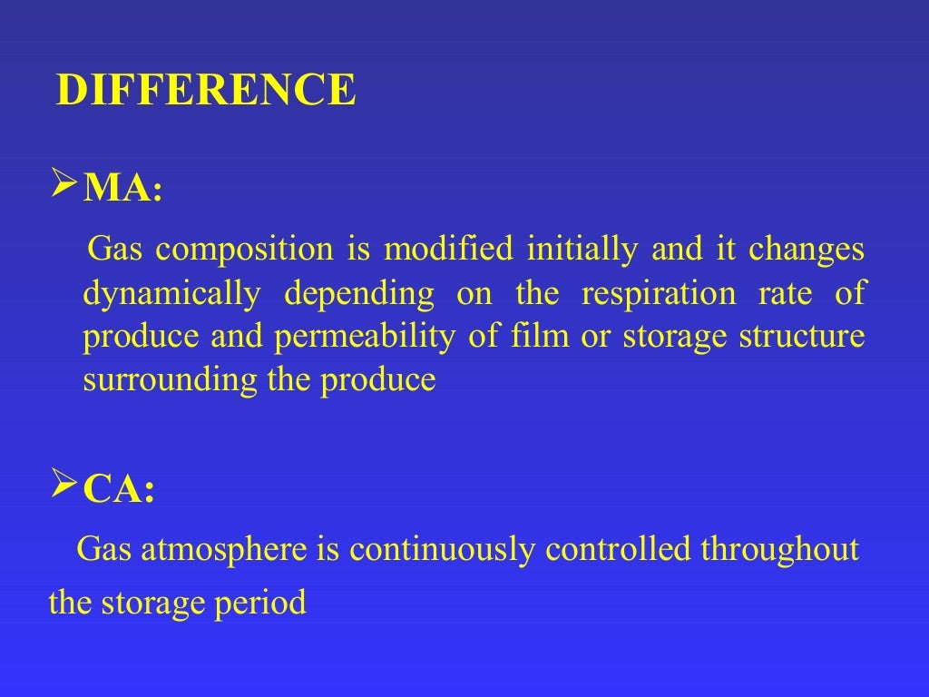 Controlled atmosphere and modified atmosphere storage