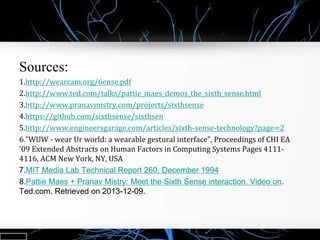 Sixth Sense (The Future of Technology) | PPTX