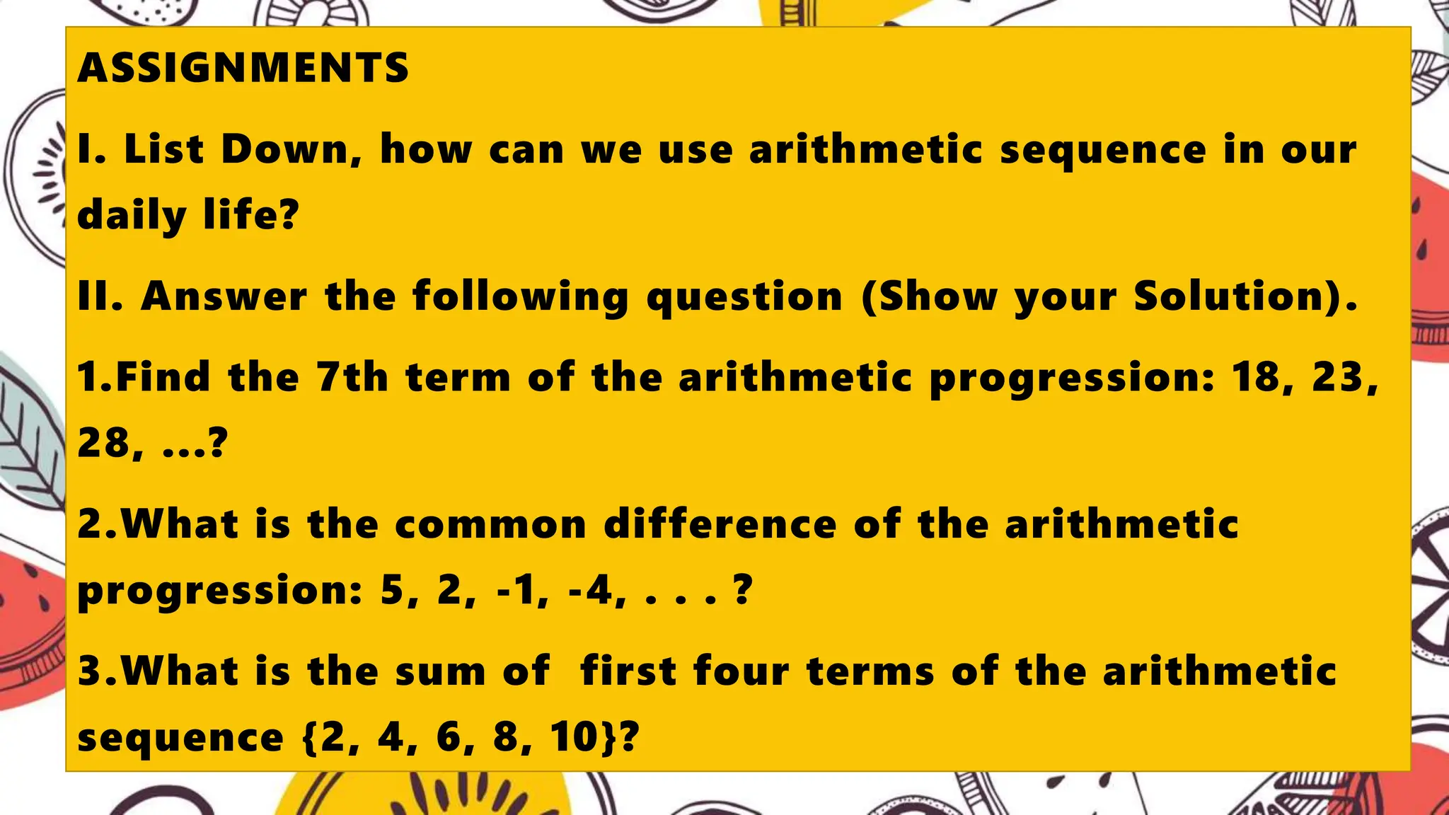 sum of arithmetic sequence monica demo.pptx | Homework and Study ...