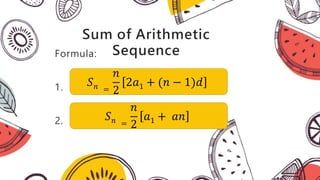 sum of arithmetic sequence monica demo.pptx | Homework and Study ...