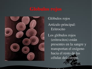 Globulos rojos Glóbulos rojos 