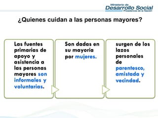 ¿Quienes cuidan a las personas mayores?
 
