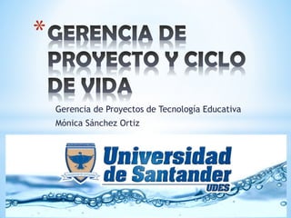 Gerencia de Proyectos de Tecnología Educativa
Mónica Sánchez Ortiz
*
 