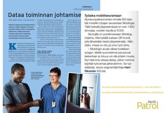 14
http://issuu.com/otavamedia_asiakasviestinta/docs/t__0413_pdf-150dpi/11
http://www.cgi.fi/sites/default/files/files_fi/flipbook/Ratkaisu_2_2013/Ratkaisu_
 