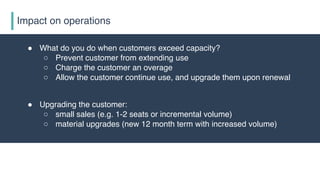 Impact on operations
! What do you do when customers exceed capacity?
○ Prevent customer from extending use
○ Charge the c...