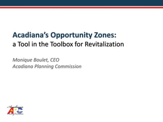 Getting the Most Out of Opportunity Zones (Monique Boulet) Slide 1