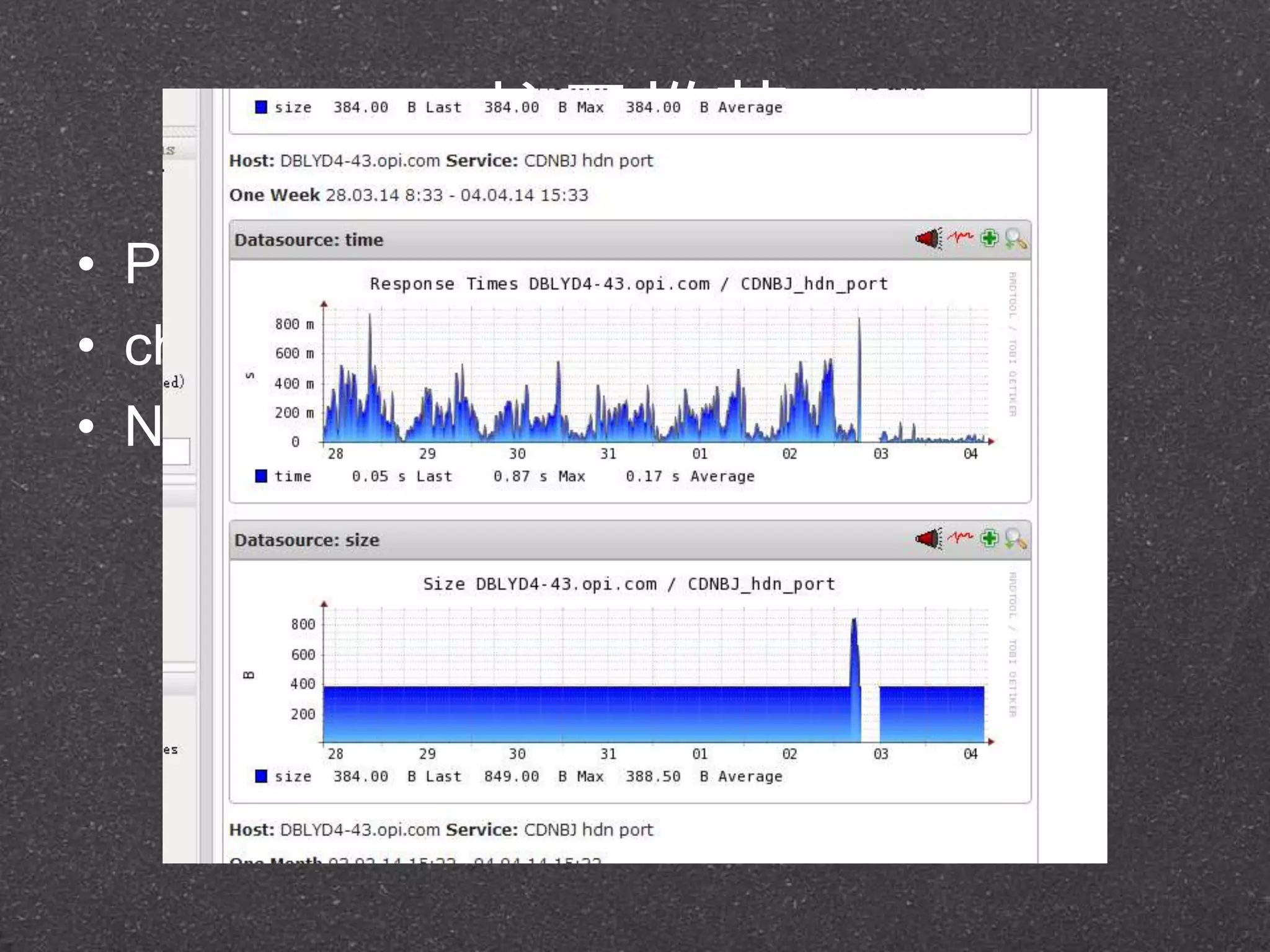 扩展推荐
• PNP4Nagios
• check_mk
• NdoUtils
 