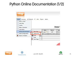 Python Online Documentation [1/2]




              pycon 2010 - May 2010   20
 