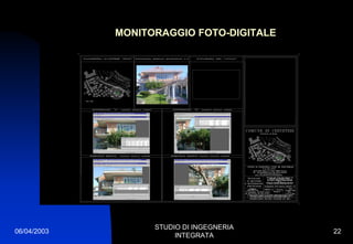 06/04/2003
STUDIO DI INGEGNERIA
INTEGRATA
22
MONITORAGGIO FOTO-DIGITALE
 