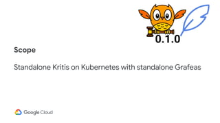 0.1.0
Scope
Standalone Kritis on Kubernetes with standalone Grafeas
 