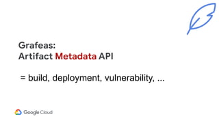 Grafeas:
Artifact Metadata API
= build, deployment, vulnerability, ...
 