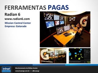 FERRAMENTAS  PAGAS Radian 6 www.radian6.com Mission Control Center Empresa: Gatorade 
