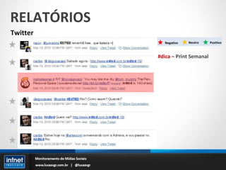 Negativo Neutro Positivo #dica  – Print Semanal RELATÓRIOS Twitter 