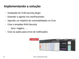 Zabbix Conference Latam 2016
Por que Monitorar?
Gerenciamento e
compliance
Manutenção
do ciclo de vida
Manter a vigilância
na infraestrutura
 