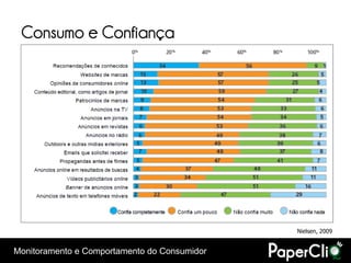 Consumo e Confiança




                                              Nielsen, 2009


Monitoramento e Comportamento do Consumidor
 