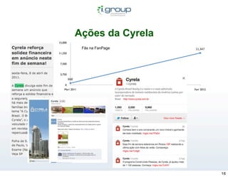 Ações da Cyrela
15,000

                Fãs na FanPage   11,347
11,250


 7,500


 3,750
         668
    0
    Mar/ 2011                    Fev/ 2012




                                             16
 
