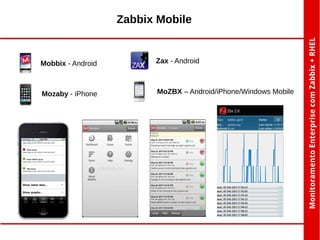 Zabbix Mobile

Mobbix - Android

Zax - Android

Mozaby - iPhone

MoZBX – Android/iPhone/Windows Mobile

 