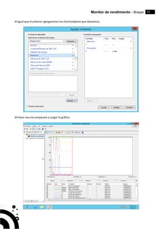 Monitor de rendimiento - Brayan 12
Al igual que el anterior agregaremos los Controladores que deseemos.
Al hacer eso nos empezará a cargar la gráfica:
 