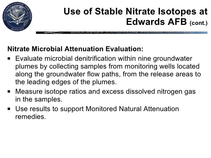 Monitored Natural Attenuation Of Groundwater Nitrate