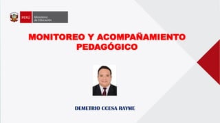MONITOREO Y ACOMPAÑAMIENTO
PEDAGÓGICO
DEMETRIO CCESA RAYME
 