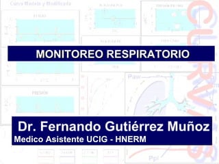 MONITOREO RESPIRATORIO Dr. Fernando Gutiérrez Muñoz Medico Asistente UCIG - HNERM 