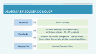 ANATOMIA E FISIOLOGIA DO LÍQUOR
 