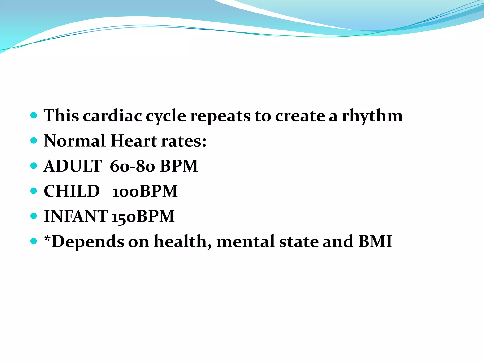 Ventricular relaxation/repolarisationAtrial contraction/ depolarisation(systole)QRS: Ventricular contraction