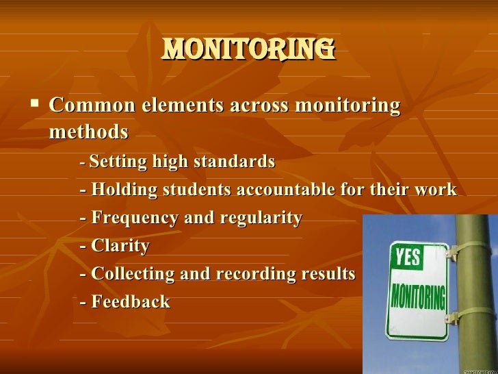 Monitoring, error correction and givimg feedback