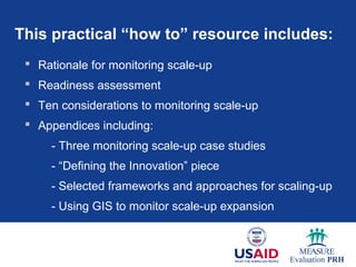 Monitoring Scale-up of Health Practices and Interventions