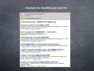 Exemple de résultats par courriel 