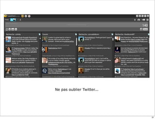 Ne pas oublier Twitter...




                            31
 