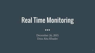 Real Time Monitoring
December 26, 2015
Dina Abu Khader
1
 
