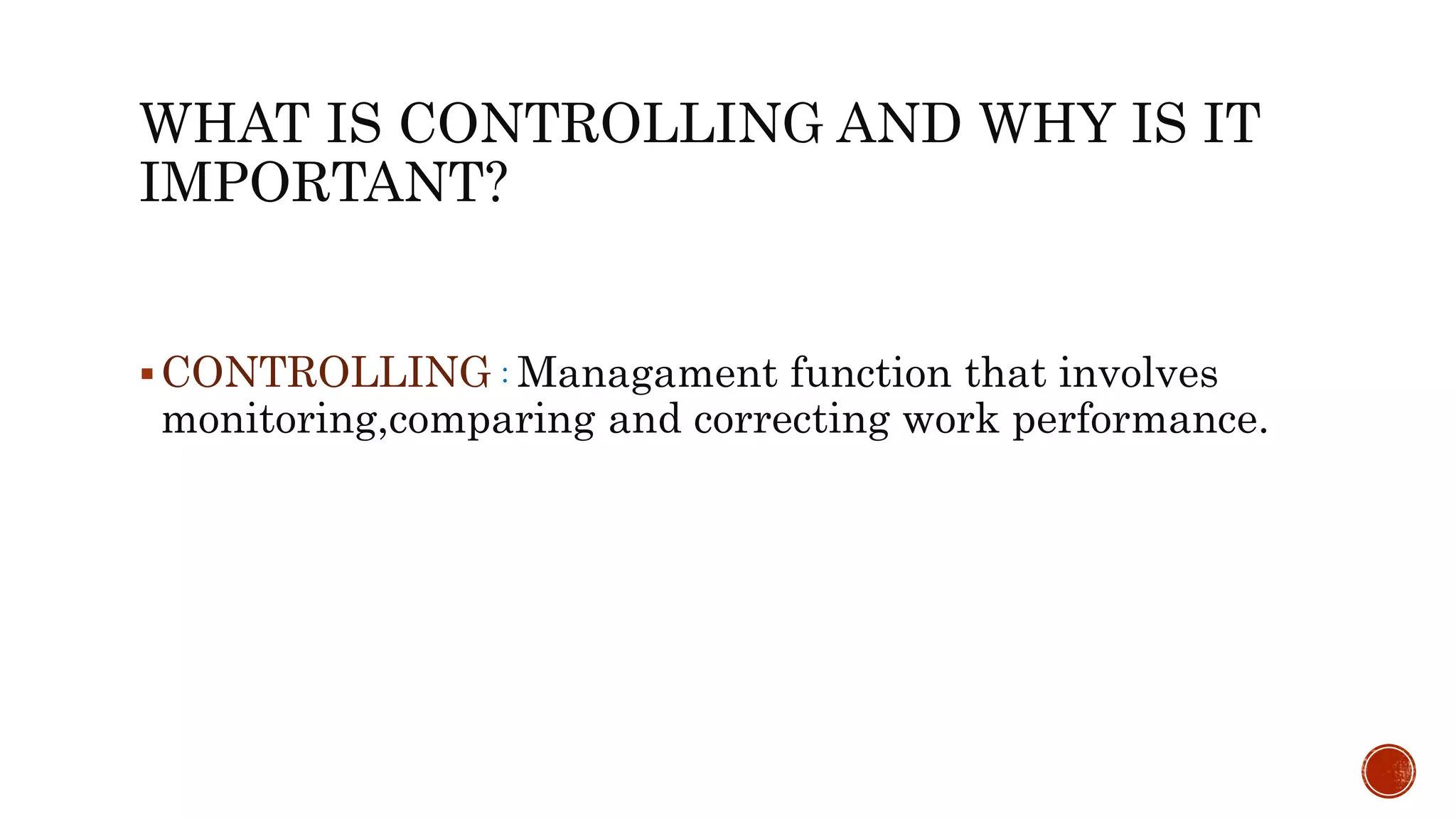 Monitoring and controlling | PPTX | Business | Business and Finance