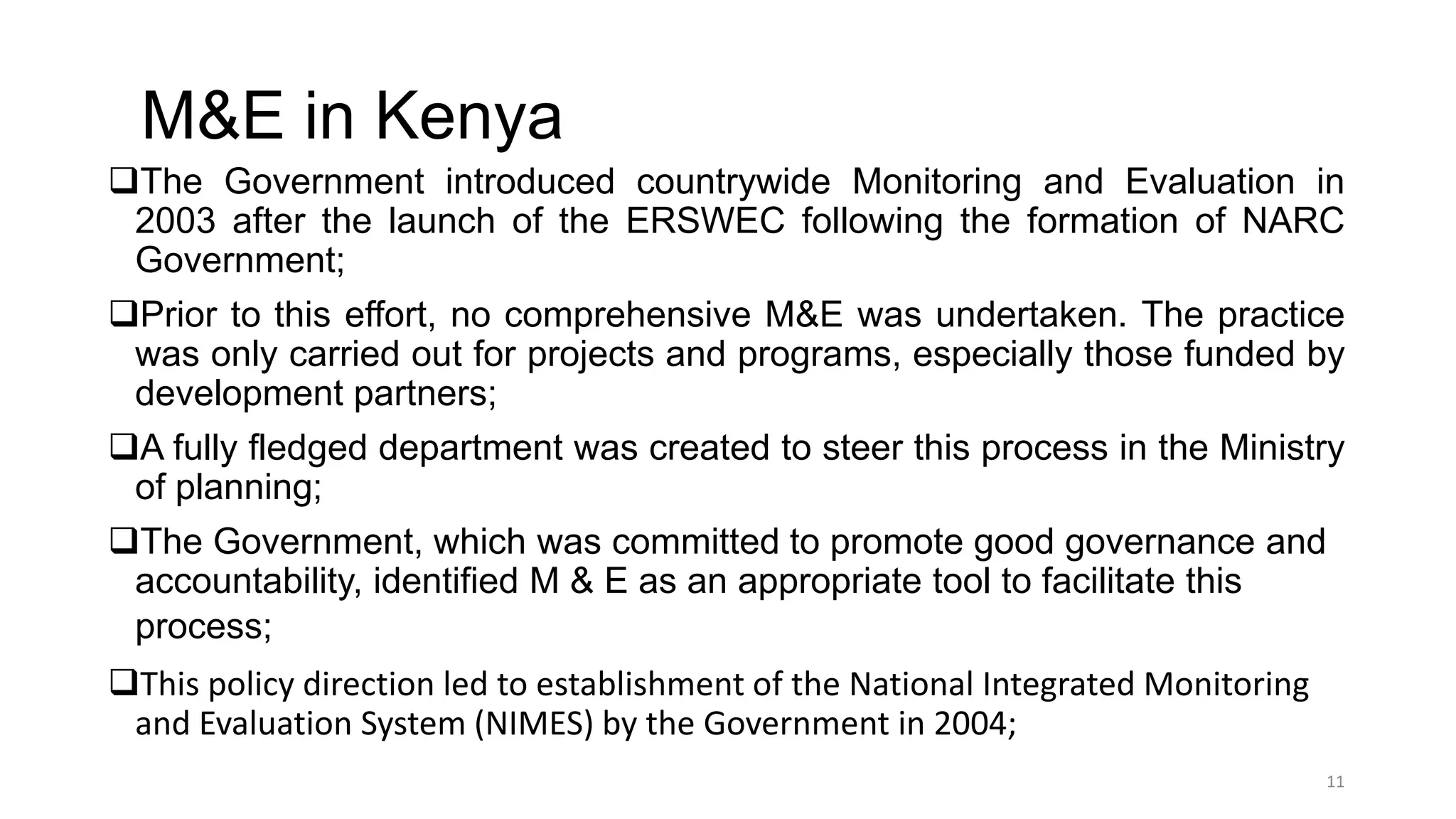 Monitoring and evaluation and the policy process | PDF