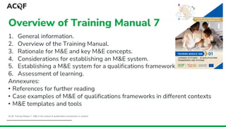 Training Rationale Training Module on Monitoring and Evaluation in the context of ...