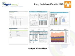 Energy Monitoring and Targeting (M&T)
Sample Screenshots
 