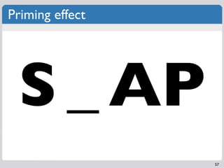 Priming effect




 S _ AP
                 57
 