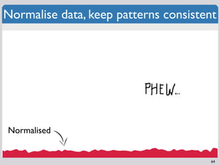 Normalise data, keep patterns consistent




Normalised


                                      64
 