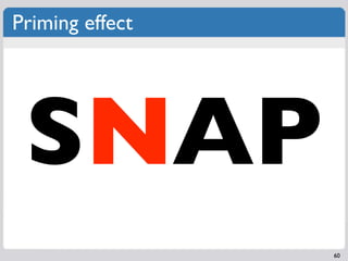 Priming effect




 SNAP
                 60
 