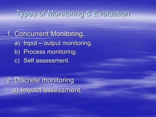 Monitoring & Evaluation | PPT